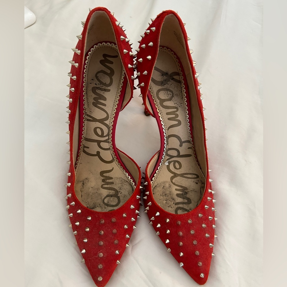 Sam Edelman red spiked heels